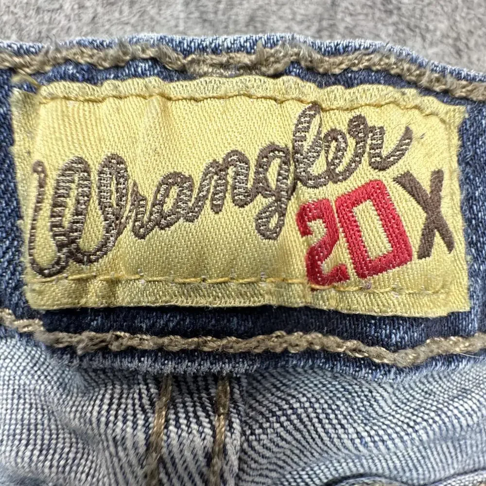 Wrangler 20X Jeans Girls 10 Blue Bootcut Adjustable Waist Embroidered Pockets
